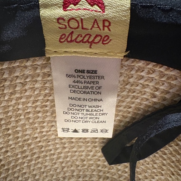 Solar Escape Chic Cream and Black Wide-Brimmed Sun Hat - Picture 4 of 8